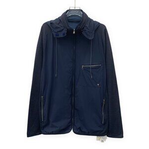 Louis Vuitton Mens Navy Patchwork Zip-Up Jacket L Size Lightweight Design With M
